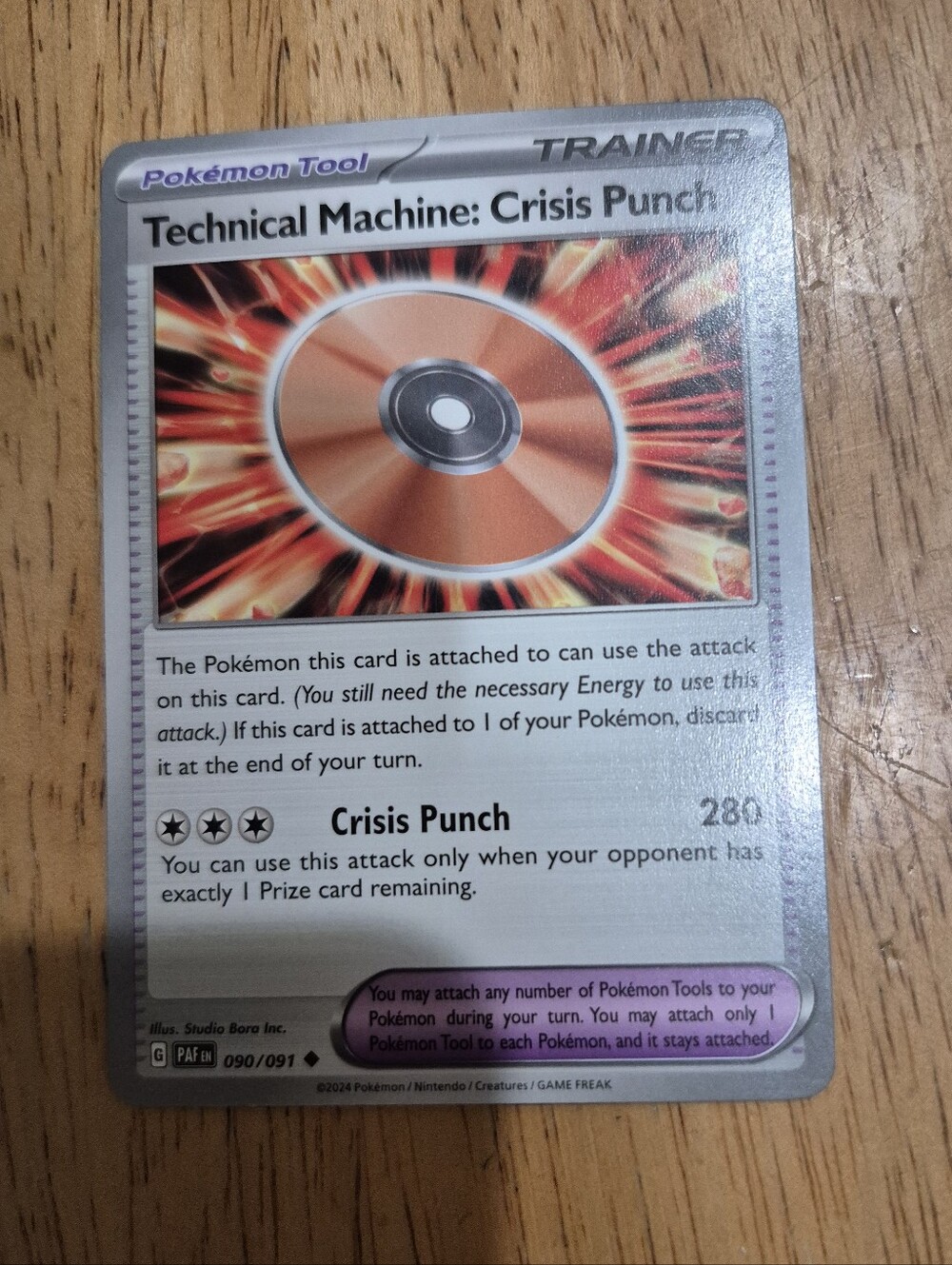 QTY 1 Pokemon Technical Machine: Crisis Punch Trainer Card